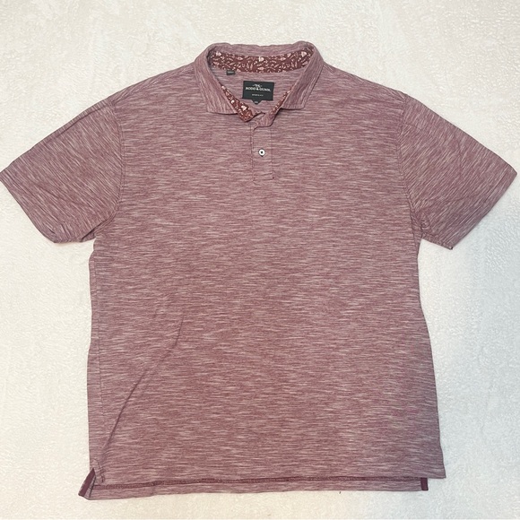 Rodd & Gunn Other - Rodd & Gunn Burgundy Stripe Short Sleeve‎ Business Casual Golf Polo Short 2XL